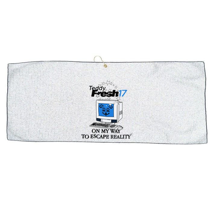Teddyfresh Computer On My Way To Escape Reality Large Microfiber Waffle Golf Towel