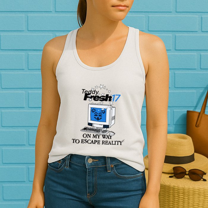 Teddyfresh Computer On My Way To Escape Reality Womens Tank Top