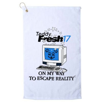 Teddyfresh Computer On My Way To Escape Reality Golf Towel