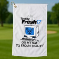 Teddyfresh Computer On My Way To Escape Reality Golf Towel