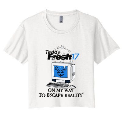 Teddyfresh Computer On My Way To Escape Reality Crop Top