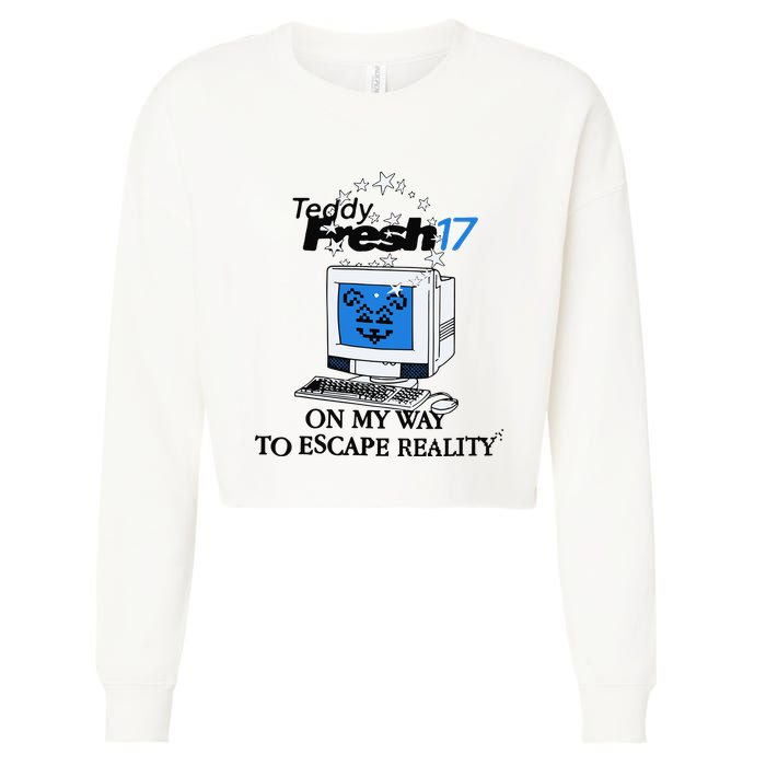 Teddyfresh Computer On My Way To Escape Reality Cropped Pullover Crew