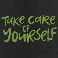 Take Care Of Yourself Positive Quote 7 Panel Mesh Trucker Snapback Hat