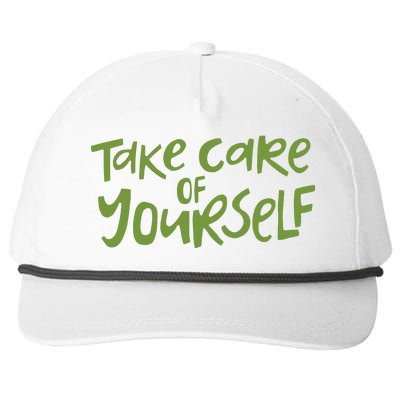 Take Care Of Yourself Positive Quote Snapback Five-Panel Rope Hat