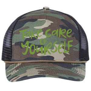 Take Care Of Yourself Positive Quote Retro Rope Trucker Hat Cap