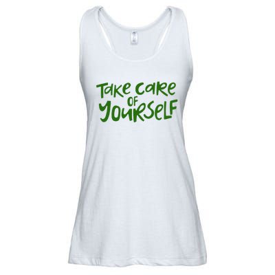 Take Care Of Yourself Positive Quote Ladies Essential Flowy Tank