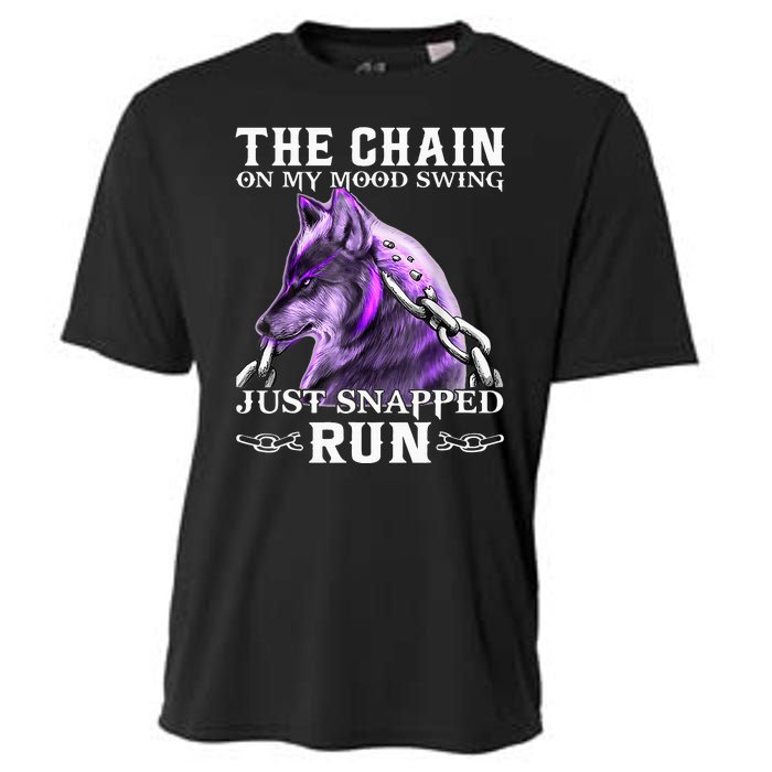 The Chain On My Mood Swing Just Snapped Run Wolf Cool Funny Cooling Performance Crew T-Shirt