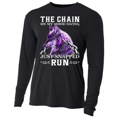 The Chain On My Mood Swing Just Snapped Run Wolf Cool Funny Cooling Performance Long Sleeve Crew