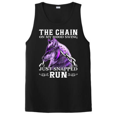 The Chain On My Mood Swing Just Snapped Run Wolf Cool Funny PosiCharge Competitor Tank