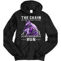 The Chain On My Mood Swing Just Snapped Run Wolf Cool Funny Tie Dye Hoodie