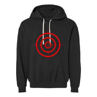 Target Crosshair On Back No Text On Front Garment-Dyed Fleece Hoodie