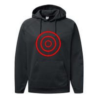 Target Crosshair On Back No Text On Front Performance Fleece Hoodie