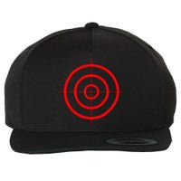 Target Crosshair On Back No Text On Front Wool Snapback Cap