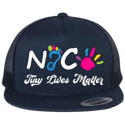 Taking Care Of Tiny Lives Neonatal NICU Nurse Gift Flat Bill Trucker Hat