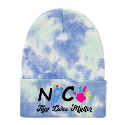 Taking Care Of Tiny Lives Neonatal NICU Nurse Gift Tie Dye 12in Knit Beanie