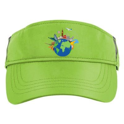 Travel Collage Of Destinations Sights Around The World Adult Drive Performance Visor