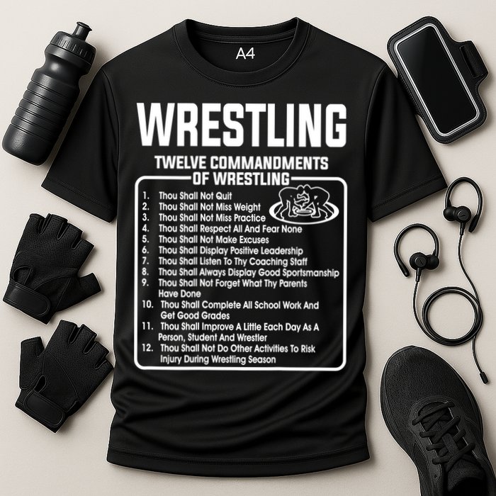 Twelve Commandments Of Wrestling TShirt Cooling Performance Crew T-Shirt
