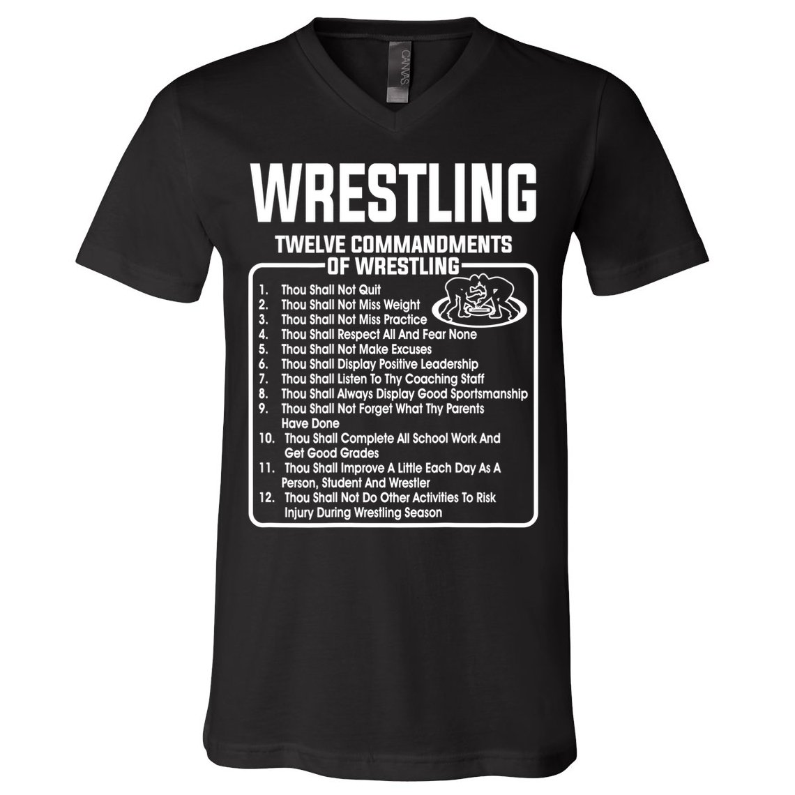Twelve Commandments Of Wrestling TShirt V-Neck T-Shirt