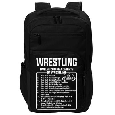 Twelve Commandments Of Wrestling TShirt Impact Tech Backpack