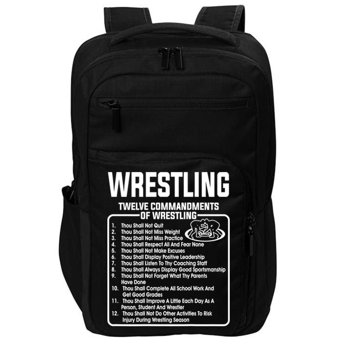 Twelve Commandments Of Wrestling TShirt Impact Tech Backpack