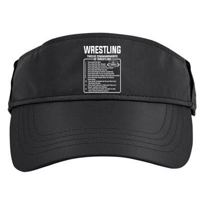 Twelve Commandments Of Wrestling TShirt Adult Drive Performance Visor