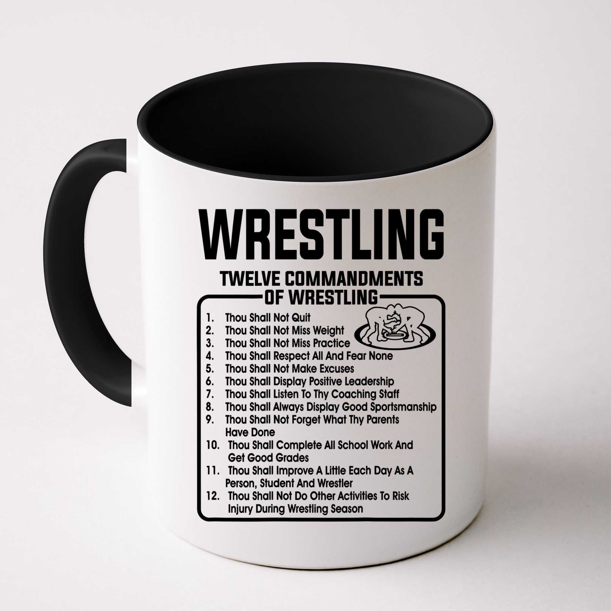 Twelve Commandments Of Wrestling TShirt Mug