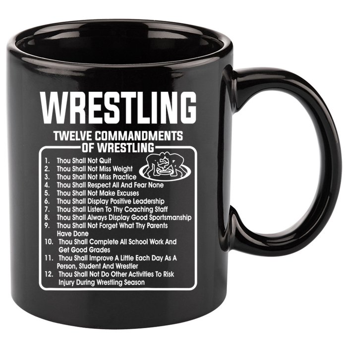 Twelve Commandments Of Wrestling TShirt 11oz C Handle Ceramic Mug