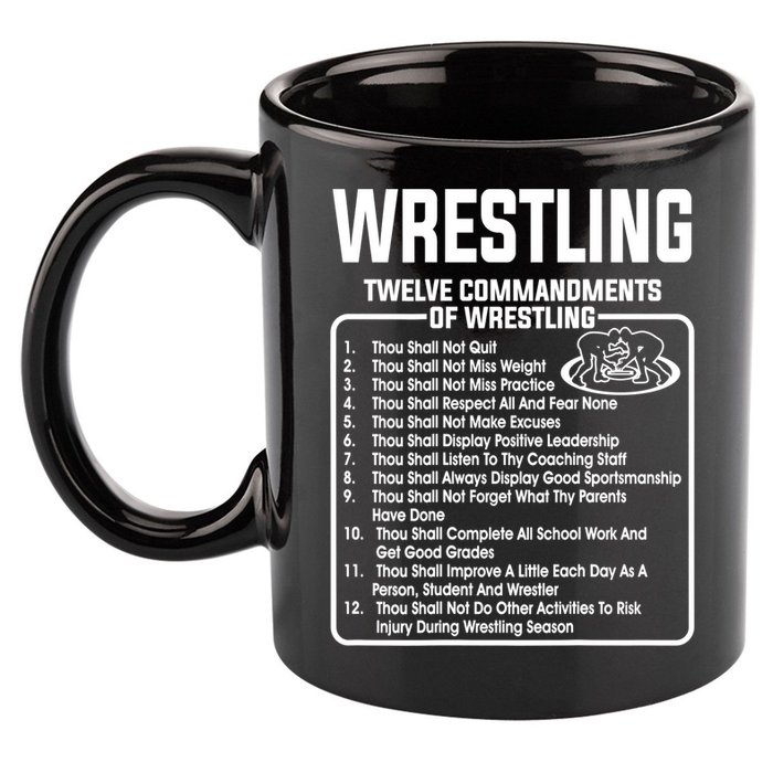 Twelve Commandments Of Wrestling TShirt 11oz C Handle Ceramic Mug