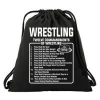 Twelve Commandments Of Wrestling TShirt Drawstring Bag