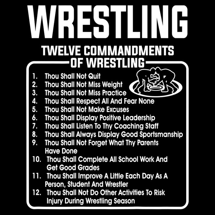 Twelve Commandments Of Wrestling TShirt Flat Bill Trucker Hat