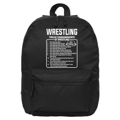 Twelve Commandments Of Wrestling TShirt 16 in Basic Backpack