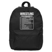 Twelve Commandments Of Wrestling TShirt 16 in Basic Backpack