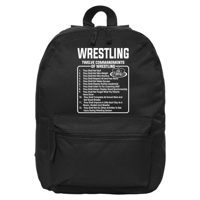 Twelve Commandments Of Wrestling TShirt 16 in Basic Backpack
