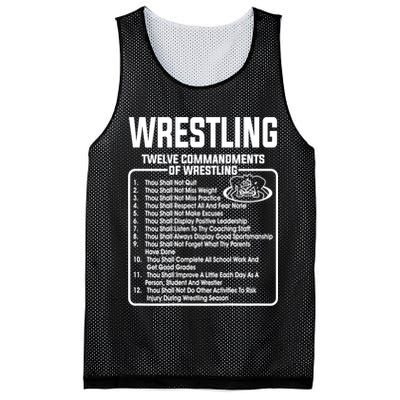 Twelve Commandments Of Wrestling TShirt Mesh Reversible Basketball Jersey Tank