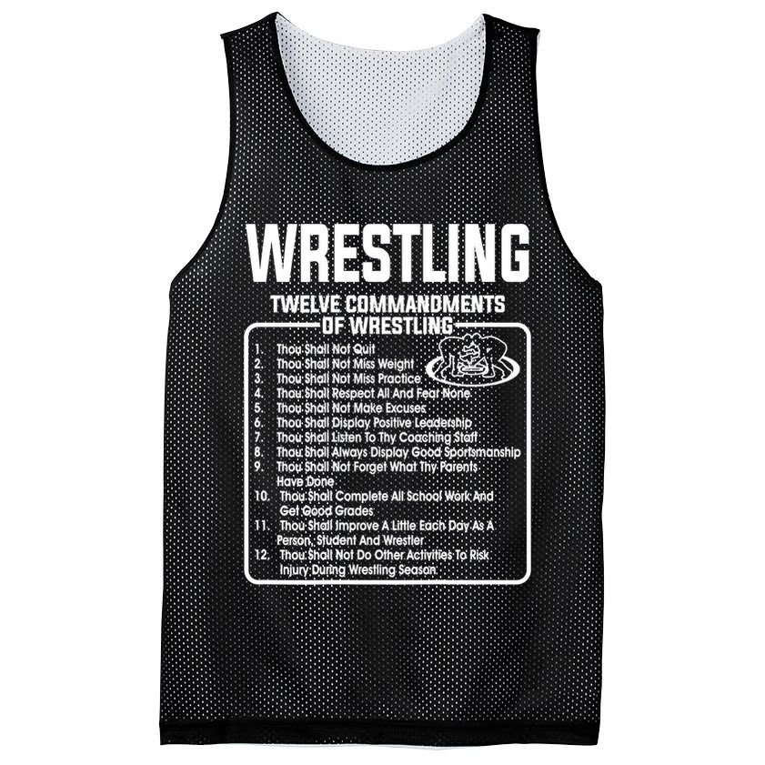 Twelve Commandments Of Wrestling TShirt Mesh Reversible Basketball Jersey Tank