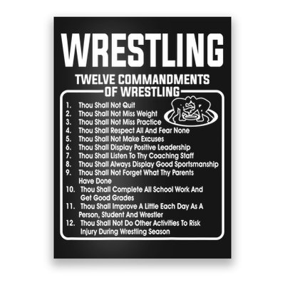 Twelve Commandments Of Wrestling TShirt Poster