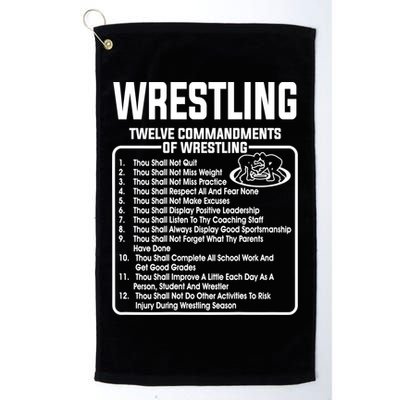 Twelve Commandments Of Wrestling TShirt Golf Towel
