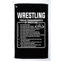 Twelve Commandments Of Wrestling TShirt Golf Towel