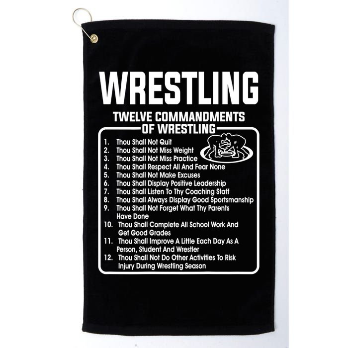 Twelve Commandments Of Wrestling TShirt Golf Towel