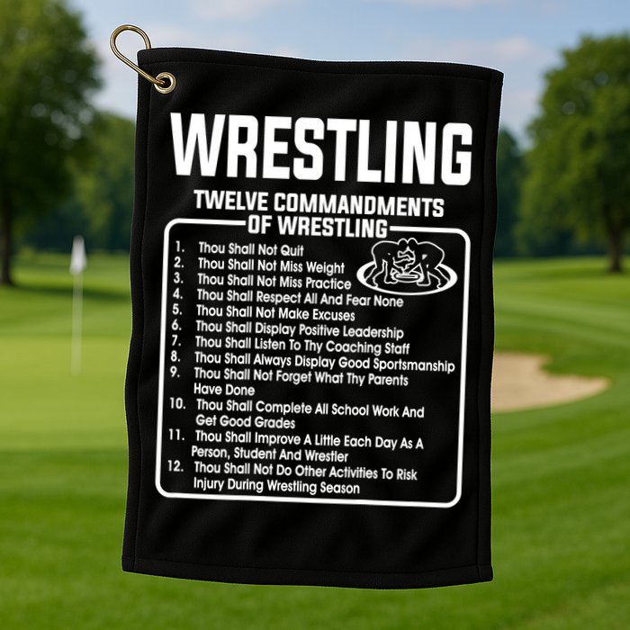 Twelve Commandments Of Wrestling TShirt Golf Towel