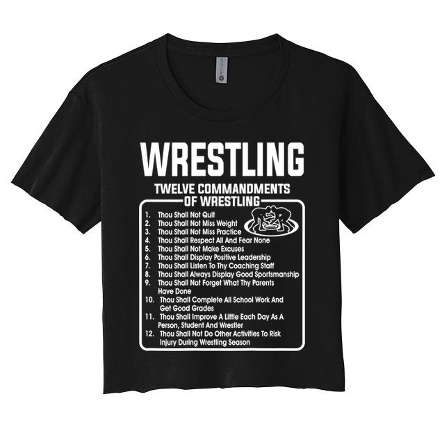 Twelve Commandments Of Wrestling TShirt Crop Top
