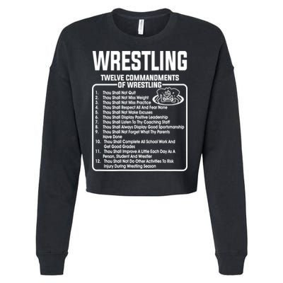 Twelve Commandments Of Wrestling TShirt Cropped Pullover Crew