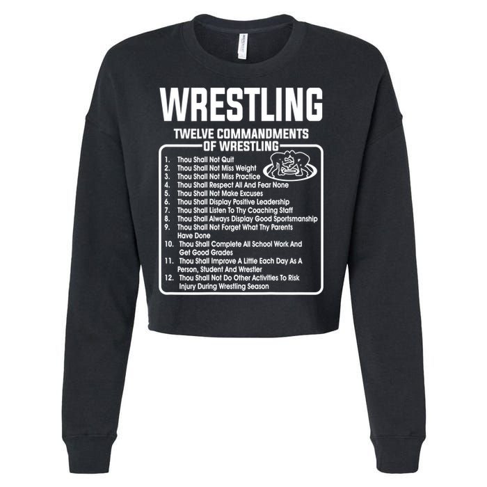 Twelve Commandments Of Wrestling TShirt Cropped Pullover Crew