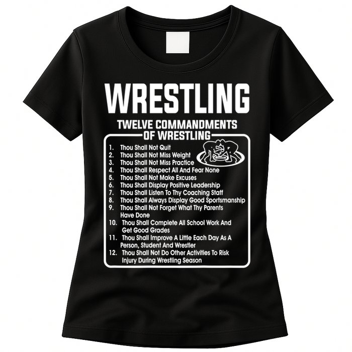 Twelve Commandments Of Wrestling TShirt Womens T-Shirt