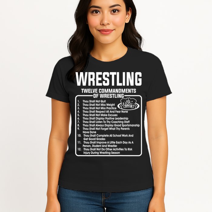 Twelve Commandments Of Wrestling TShirt Womens T-Shirt