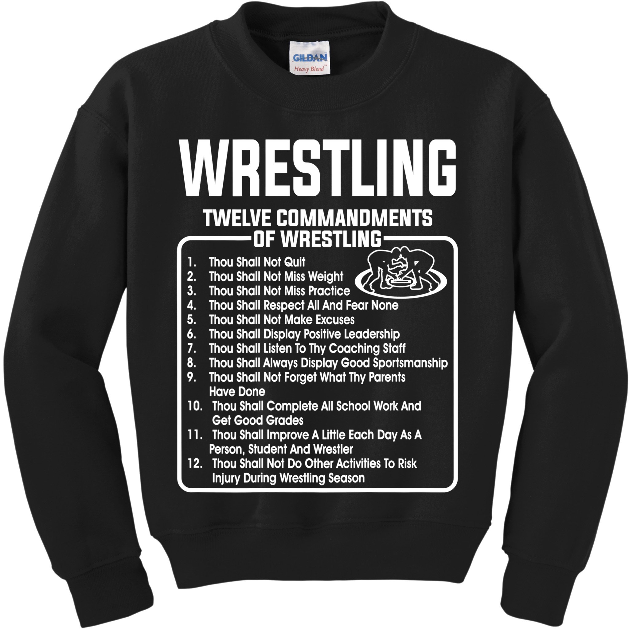 Twelve Commandments Of Wrestling TShirt Kids Sweatshirt