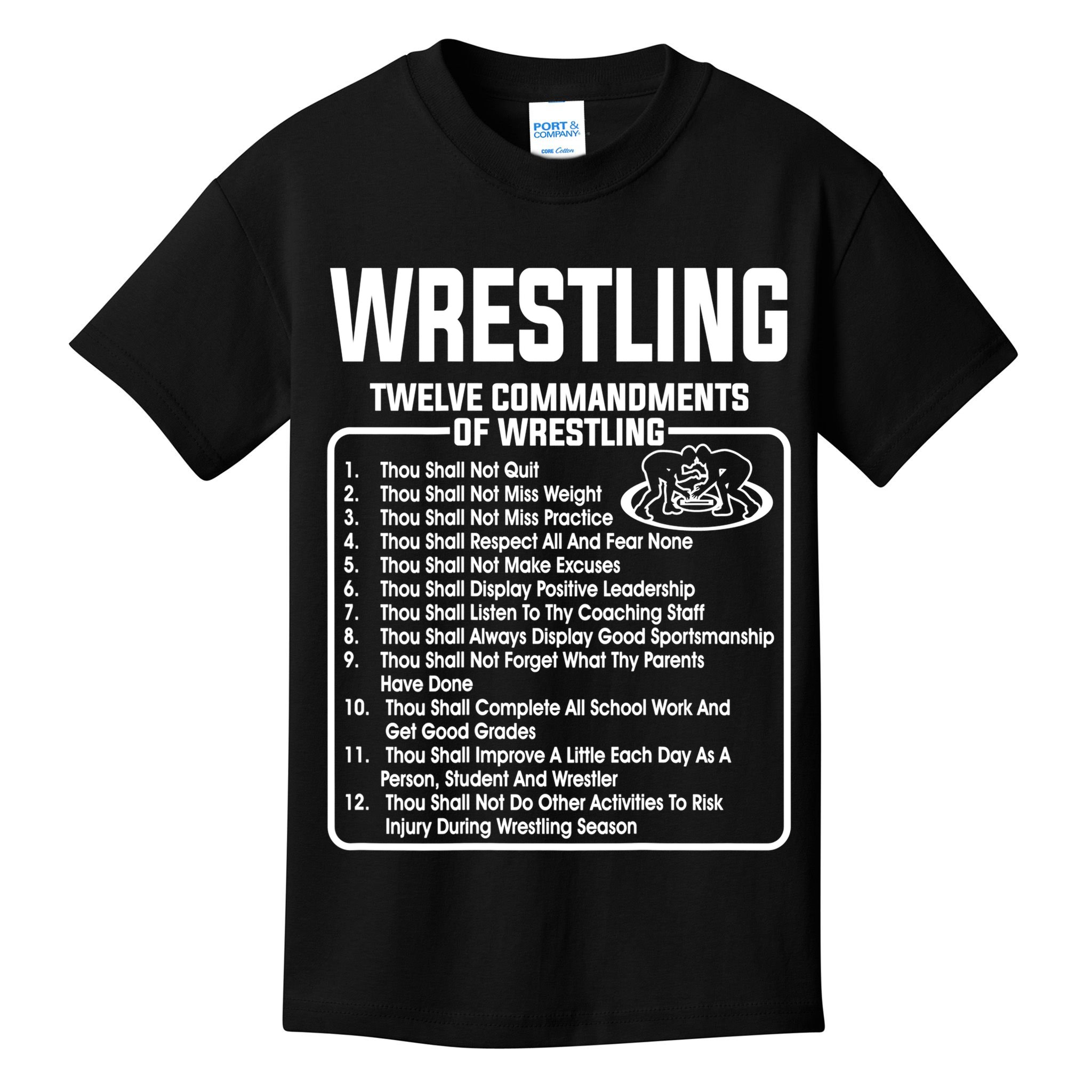 Twelve Commandments Of Wrestling TShirt Kids T-Shirt