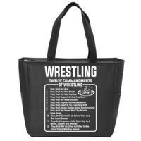 Twelve Commandments Of Wrestling TShirt Zip Tote Bag