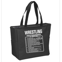 Twelve Commandments Of Wrestling TShirt Zip Tote Bag