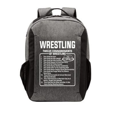 Twelve Commandments Of Wrestling TShirt Vector Backpack